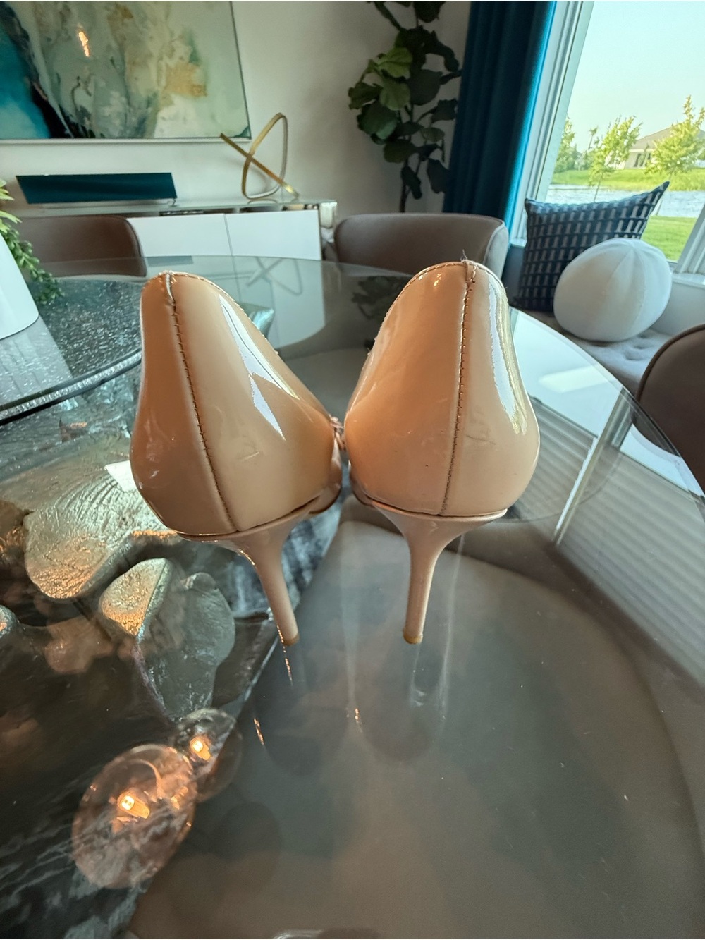 kate spade blush floral-appliqué pointed-toe pumps - Picture 3 of 7